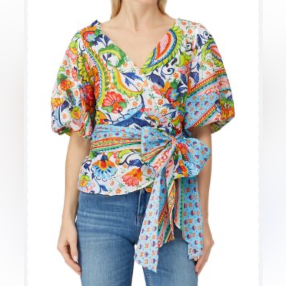 Amanda Uprichard Ashlyn Floral Wrap Blouse / Size‎ 3X / box 19-6